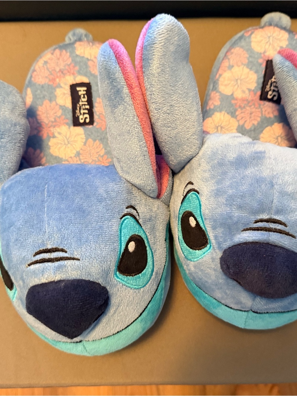 Disney Stitch Plush One-Piece Footies - Light Blue with Pink Accents